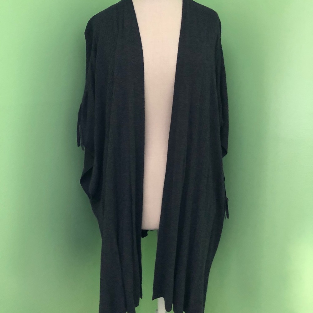 Splendid Dark Gray Poncho Sweater